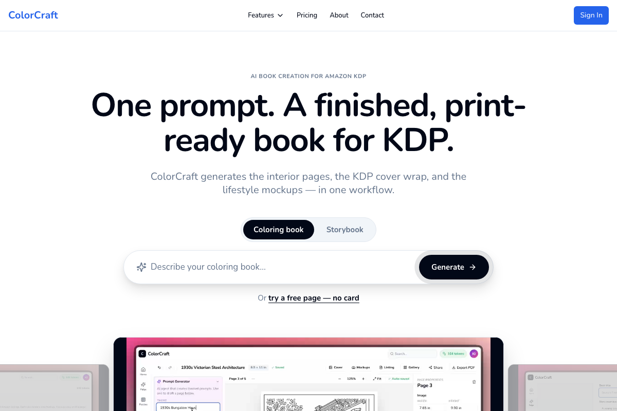ColorCraft homepage